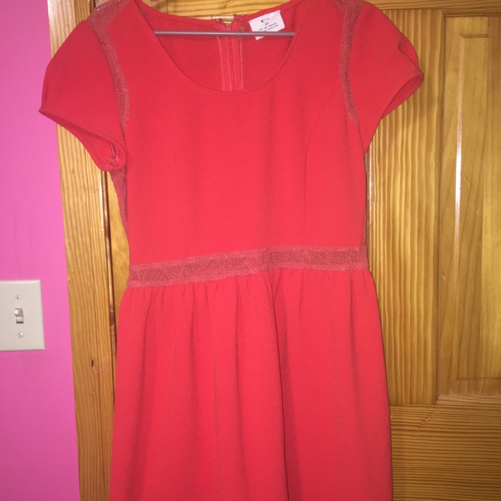Bright red dress